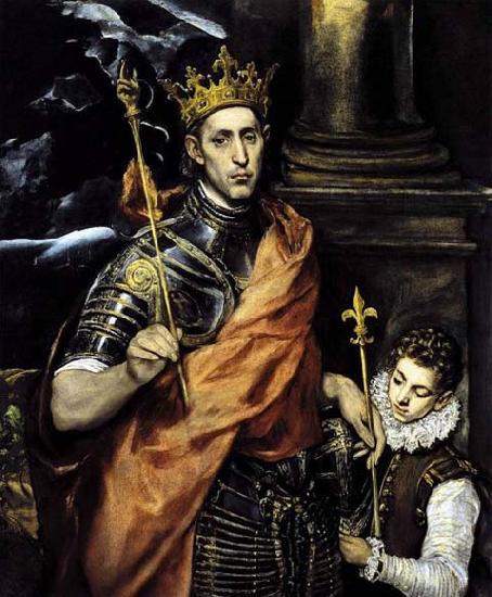 GRECO, El St Louis, King of France, with a Page France oil painting art